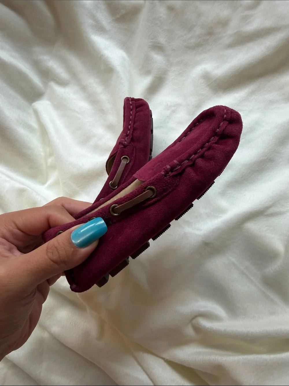 Janie and Jack  Burgundy Suede Moccasin Loafers toddler